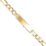 Bracelet homme or jaune vritable - maille figaro alterne 1 + 3 - latelier dazur