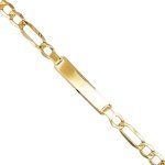 Bracelet homme or jaune vritable - maille figaro alterne 1 + 3 - latelier dazur