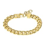 Bracelet homme - lotus style - ls2215 - 2 / 1 - acier dor� - maille gourmette - men in black