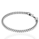 Bracelet homme acier - latelier dazur - maille palmier carrée - noir - longueur 21 cm - largeur 4mm Bracelet homme acier - latelier dazur - maille palmier carrée - noir - longueur 21 cm - largeur 4mm