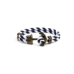 Bracelet homme ancre de bateau fashion vintage personnalit� - bicolore - 23cm