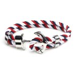 Bracelet homme ancre de bateau fashion vintage personnalit� - tricolore - argente - 23cm