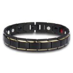 Bracelet homme - insfity - cha�ne lien - acier titane - or - noir