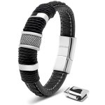 Bracelet homme en cuir serasar b028 - 17 argent bijoux �l�gants et � la mode cadeau danniversaire parfait ...