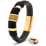 Bracelet homme en cuir serasar b029 - 17 or bijoux lgants et  la mode cadeau danniversaire parfait ...