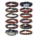 Bracelet homme femme - rmega - 12 pcs - cuir - marron - homme - bracelet Bracelet homme femme - rmega - 12 pcs - cuir - marron - homme - bracelet