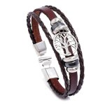 Bracelet - homme - cuir - noir - moto - route 66 - acier - inoxydable - 21 cm Bracelet - homme - cuir - noir - moto - route 66 - acier - inoxydable - 21 cm