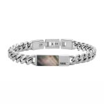 Bracelet homme - fossil - vintage - acier - gris - maille gourmette