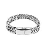 Bracelet homme - insfity - 21cm - acier inoxydable tress� - boucle daimant - personnalis�