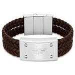Bracelet pour homme - police - peagb2214604 - cuir marron - 19 cm - fermoir inclus Bracelet pour homme - police - peagb2214604 - cuir marron - 19 cm - fermoir inclus