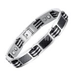 Bracelet - tendance - acier titane - 21cm - argent noir - anti - allergique Bracelet - tendance - acier titane - 21cm - argent noir - anti - allergique