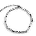 Bracelet - hueihwoh - maille oblique b�ton - acier au titane - ajustable 20. 5 � 25. 5 cm - 5 mm