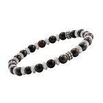 Bracelet - jourdan - bracelet homme acier pierres de cuivre - �lastique - 21 cm - blanc