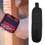 Bracelet magnétique leshp - outil portable pour électricien - noir - pour vis clous et forets Bracelet magnétique leshp - outil portable pour électricien - noir - pour vis clous et forets