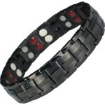 Bracelet magntique titane noir avec aimants - longueur 218 cm