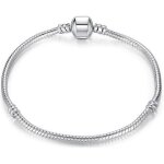 Bracelet maille serpent nu pour charms argent fin rhodi (4 tailles)