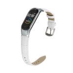 Bracelet pour montre connecte xiaomi mi band 5 en cuir vritable texture crocodile - blanc - lemonda ...