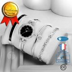 Bracelet de montre - inn - ensemble 4 pi�ces - quartz - noir - femme