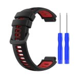 Bracelet de montre noir rouge avec outils pour garmin forerunner 220 / 630 / 735xt
