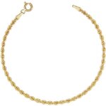 Bracelet or 18 carats 750 / 000 maille corde jaune - femme