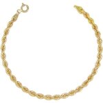 Bracelet or 18 carats 750 / 000 maille corde jaune - femme