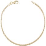 Bracelet or 18 carats 750 / 000 maille haricot jaune - femme