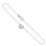 Bracelet femme - latelier dazur - or blanc - motif coeur - 4 diamants - 0. 02 carats