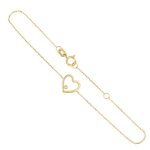Bracelet or jaune et diamant - motif coeur - latelier dazur - femme - 9mm - 18cm - 0. 65gr
