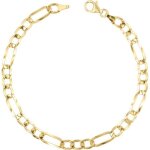 Bracelet or jaune maille figaro altern�e 1 + 3 - homme