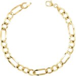Bracelet or jaune maille figaro alterne 1 + 3 - homme - latelier dazur - bracelet - or jaune - homme ...