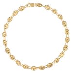 Bracelet or jaune maille grain de caf - femme