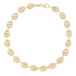 Bracelet grain de caf - latelier dazur - or jaune 375 / 000 - longueur 21 cm - largeur 6 mm