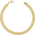 Bracelet or jaune maille palmier plate - latelier dazur - femme - longueur 18cm - largeur 0. 50cm