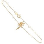 Bracelet femme - latelier dazur - or jaune 375 / 000 - motif f�e clochette - maille for�at