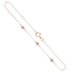 Bracelet femme or rose et am�thystes - latelier dazur - maille for�at - longueur 18cm