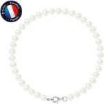 Bracelet - perlinea - v�ritable perle de culture deau douce 5 - 6 mm - argent 925 - mousqueton - 18 cm ...