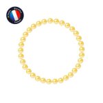 Bracelet - perlinea - v�ritable perle de culture deau douce 5 - 6 mm - �lastique haute r�sistance - dor� ...