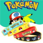 Bracelet - pokmon - lot de 4 - couleurs noir rouge jaune bleu - mixte pour enfants