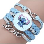Bracelet - souillon - stitch - bleu - r�glable - kawaii
