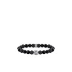 Bracelet - thomas sabo - noir obsidien - homme - oxyde de zirconium - argent