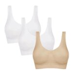 Brassi�re de sport femme grande taille - marque - lot de 3 - sans couture - blanc2 et kaki1 xh378