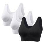 Brassi�re de sport - marque inconnue - grande taille - blanc2 et noir1 - fitness - respirant xh388
