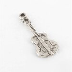 Breloque en m�tal guitare n�1 argent�