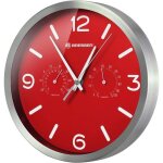 Bresser horloge murale mytime 25 cm rouge aluminium