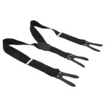 Bretelles pour hommes - coc - type de bouton large - sangle en y - lgantes - noir