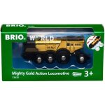 Brio world locomotive dore puissante  piles - accessoire son & lumire circuit de train en bois - ravensburg ...