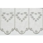 Brise bise aux c?urs brod�s gris clair 60x90 cm