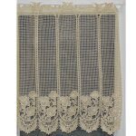 Brise bise en macram� fleuri ecru 30x90 cm