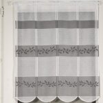 Brise bise en maille esprit feuillage gris clair 30x60 cm