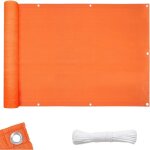 Brise - vue 5 m�tres pour balcon avec protection uv 90% corde de fixation de 12 m�tres incluse orange ...